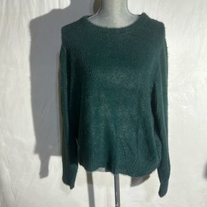 Women's Fuzzy Green Sweater